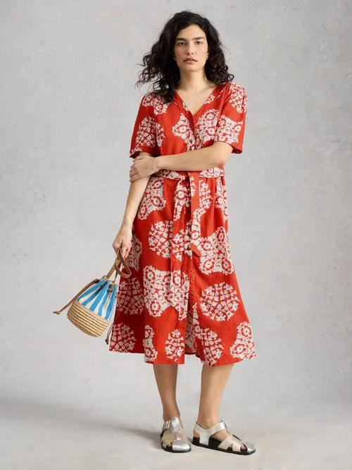 Kleid Val aus Leinenmischung - Red Pr - 52/R Bild 2