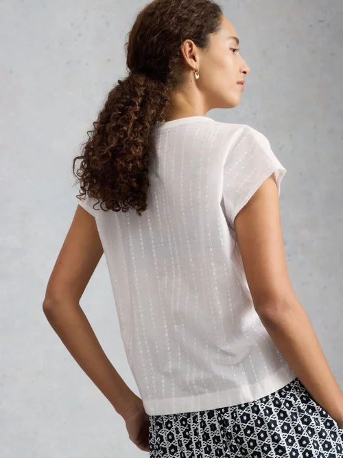 Besticktes T-Shirt Nola - Bril White - 50 Bild 4
