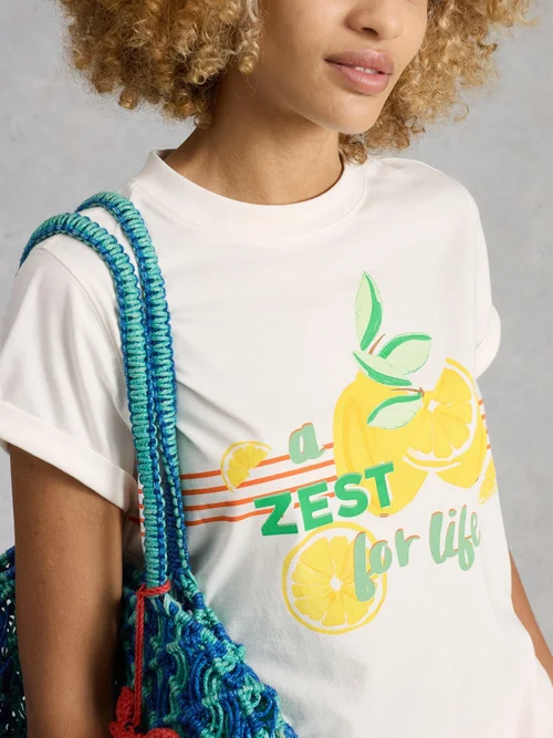 Grafik-T-Shirt Gina - White Pr - 50 Bild 3
