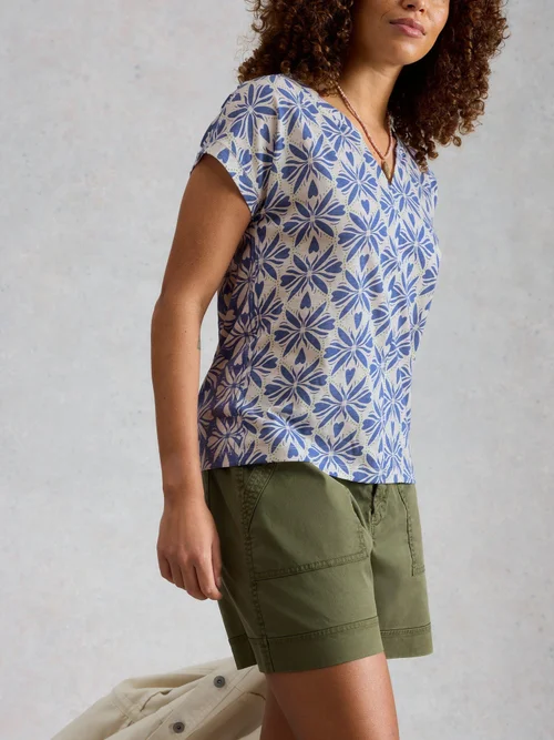 T-Shirt Nelly mit Keilausschnitt - Blue Mlt - 52 Bild 3
