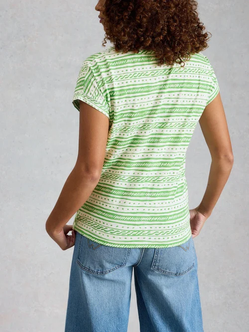 T-Shirt Nelly mit Keilausschnitt - Green Mlt - 50 Bild 4