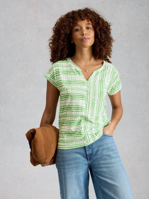T-Shirt Nelly mit Keilausschnitt - Green Mlt - 50 Bild 3