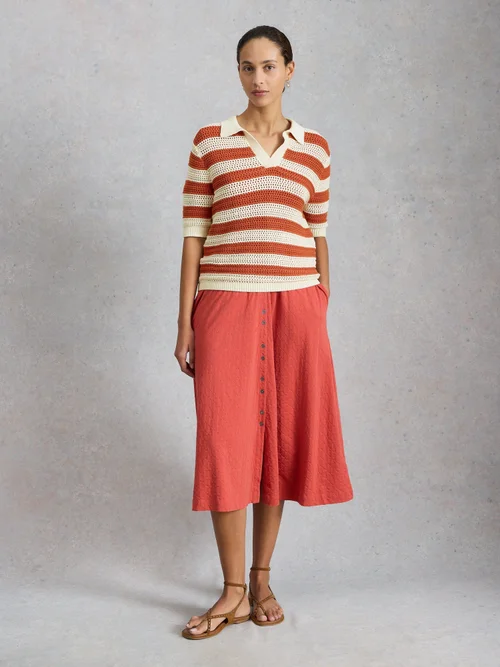 Gestreiftes Strickpolohemd Cooper - Brown Mlt - 52 Bild 2