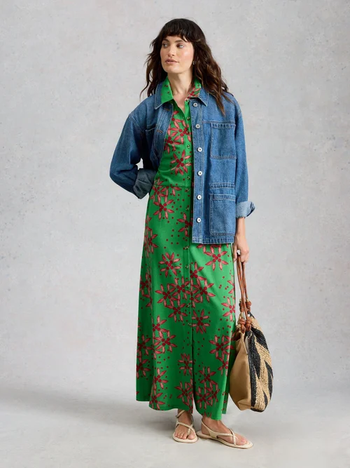 Rua Maxi-Blusenkleid aus Jersey - Green Pr - 50/R Bild 1