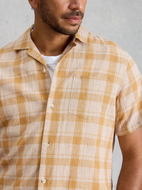 Chemise Hayle en lin et coton à carreaux - Yellow Mlt - XXL Bild 1