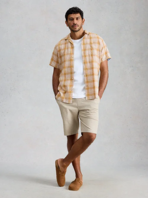Chemise Hayle en lin et coton à carreaux - Yellow Mlt - XXL Bild 2
