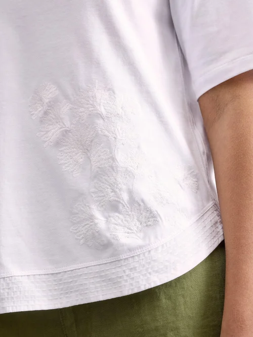 Besticktes T-Shirt Weaver - Bril White - 50 Bild 3
