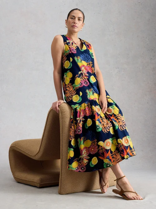 Midikleid Lily - Navy Pr - 48/R Bild 1