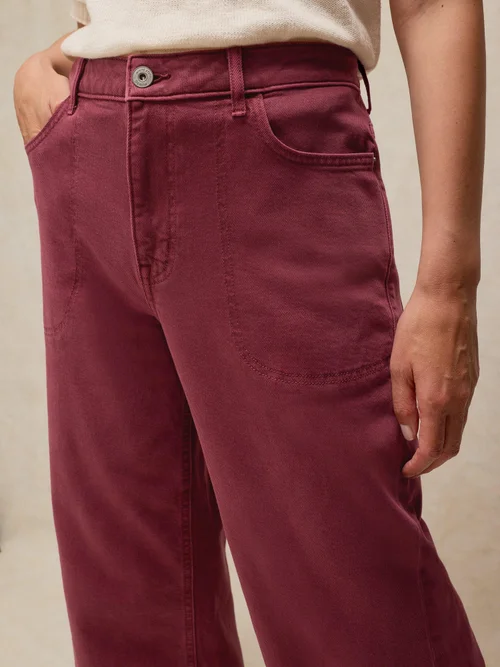 7/8-Jeans Tia mit weitem Bein - Dk Plum - 48/R Bild 3