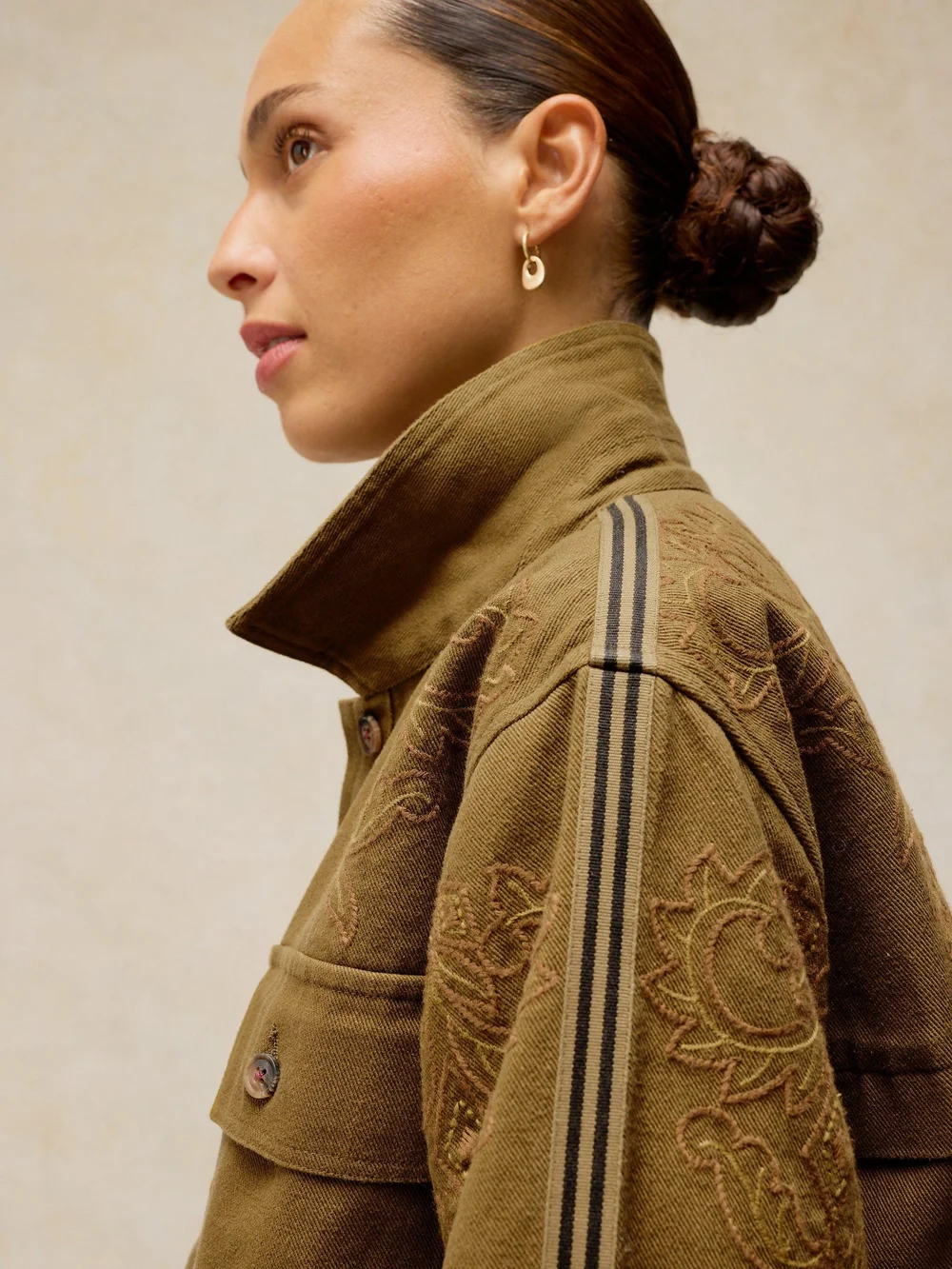 Bestickte Jacke Jade - Khaki Grn - 50/R Bild 1
