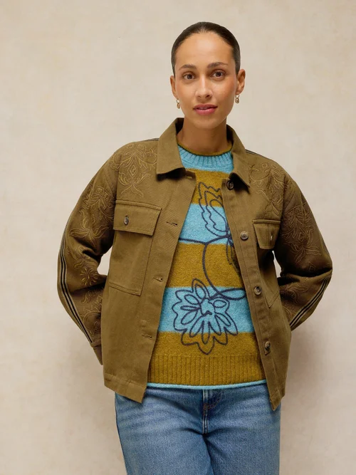 Bestickte Jacke Jade - Khaki Grn - 50/R Bild 3