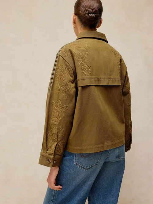 Bestickte Jacke Jade - Khaki Grn - 50/R Bild 4
