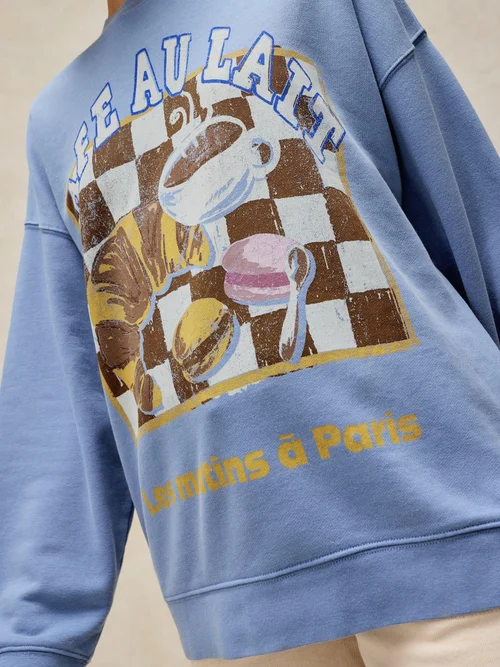Langes Grafik-Sweatshirt Cleo - Blue Pr - 46 Bild 3