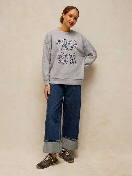 Langes Grafik-Sweatshirt Cleo - Grey Marl - 52 Bild 1