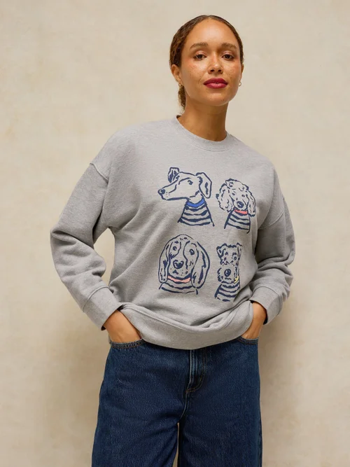 Langes Grafik-Sweatshirt Cleo - Grey Marl - 52 Bild 2