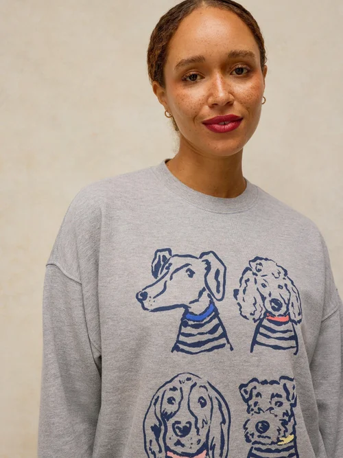 Langes Grafik-Sweatshirt Cleo - Grey Marl - 52 Bild 3