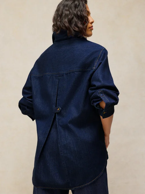 Lange Jeanstunika Sage - Dk Denim - 40/R Bild 4