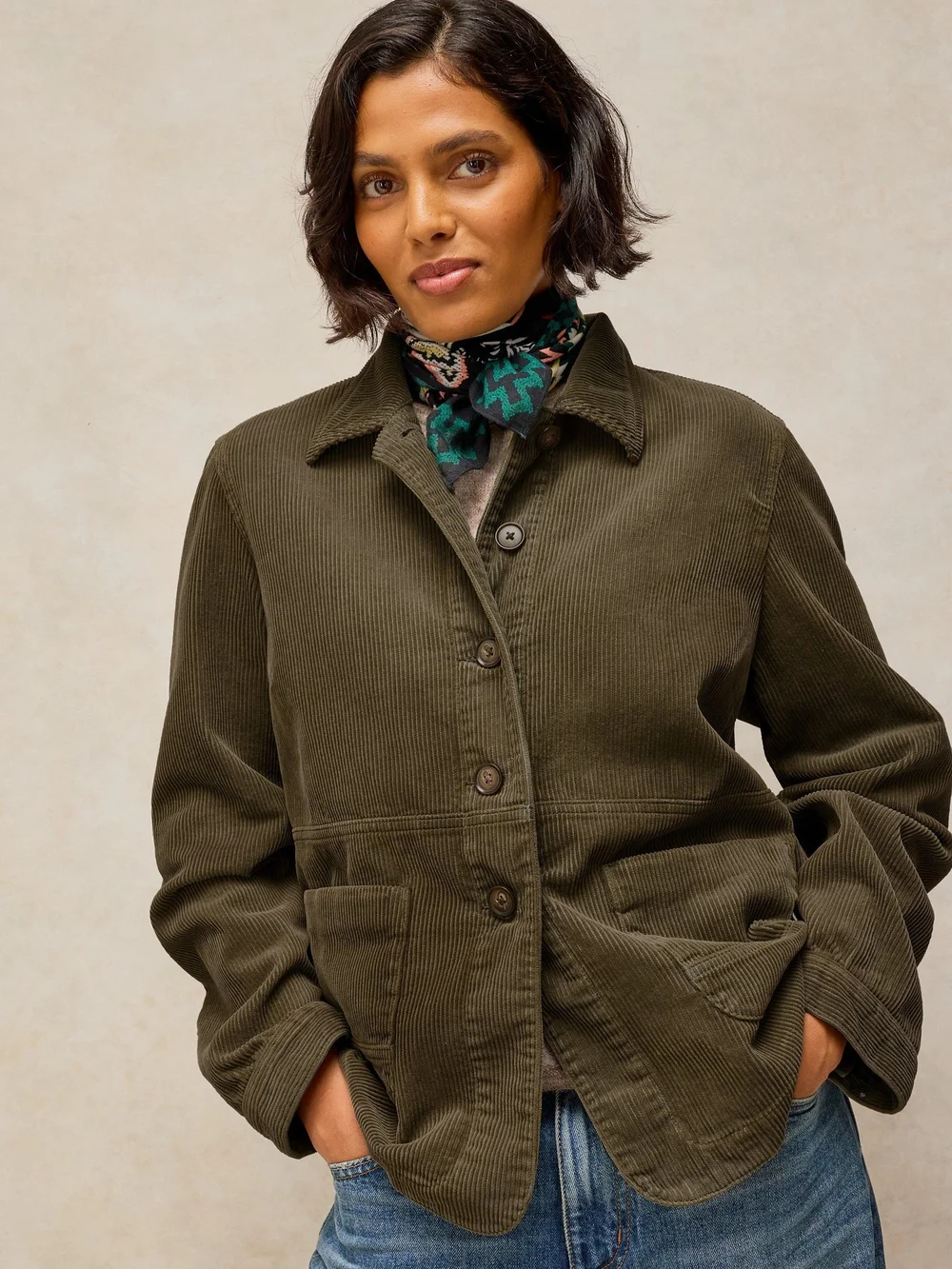Kordjacke Carrie - Khaki Grn - 52/R Bild 1
