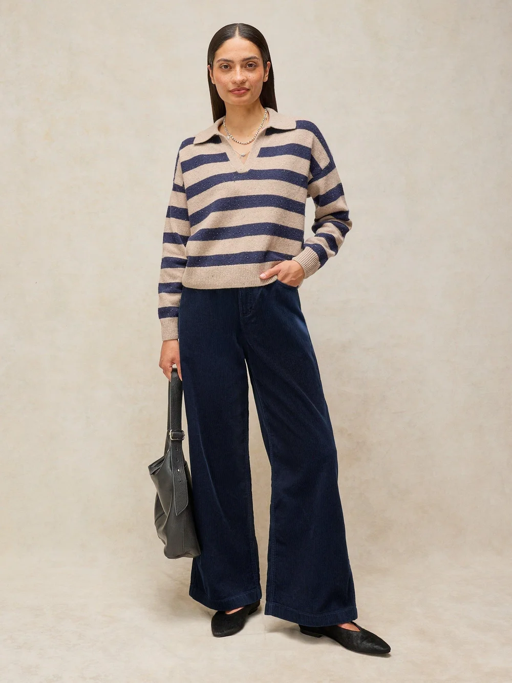 Kordhose Ayla mit weitem Bein - Dark Navy - 52/R Bild 1