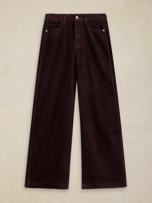 Kordhose Ayla mit weitem Bein - Dk Brown - 52/R Bild 1