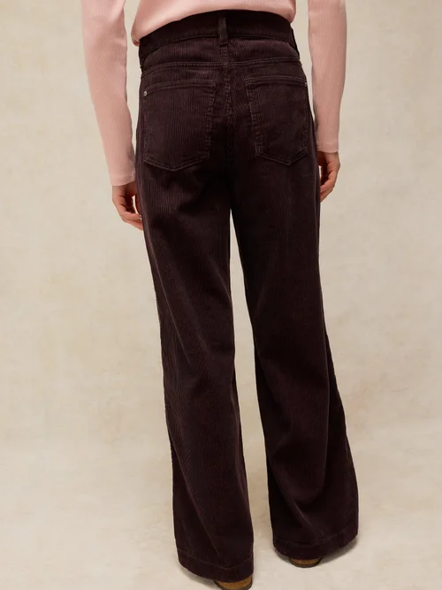 Kordhose Ayla mit weitem Bein - Dk Brown - 52/R Bild 4