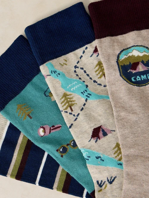 4-er Pack Socken Camping - Grey Mlt - 44-46 Bild 3