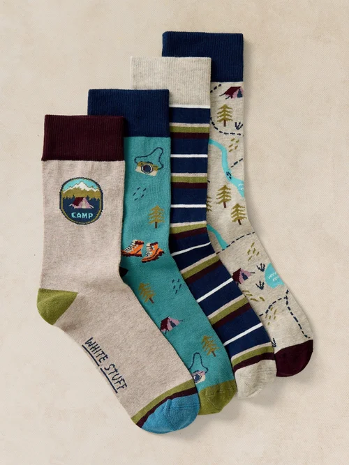 4-er Pack Socken Camping - Grey Mlt - 44-46 Bild 2