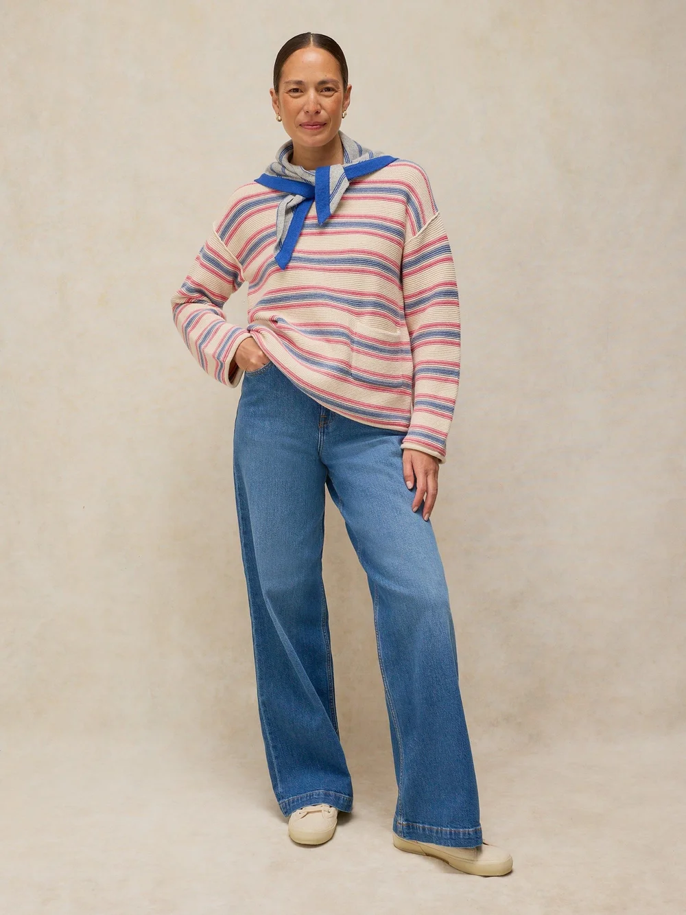 Gestreifter Pullover Gigi - Ivory Mlt - 48 Bild 1