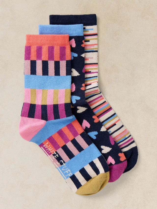 3-er Pack Socken Geo & Herz