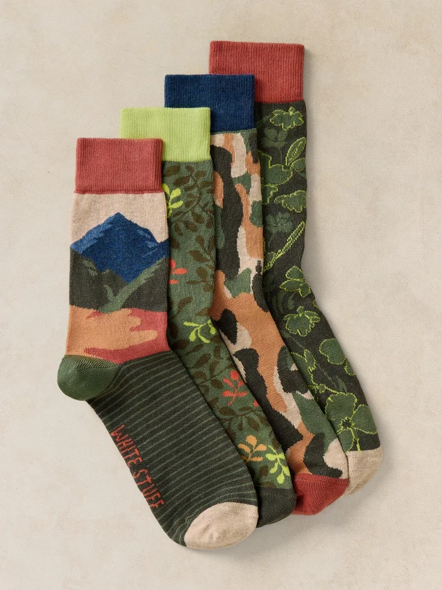 4-er Pack Socken Floral & Geo