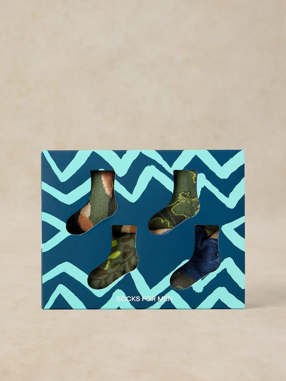 4-er Pack Socken Floral & Geo - Green Mlt - 44-46 Bild 1