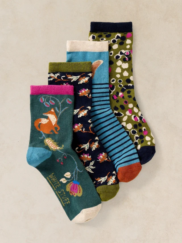 4-er Pack Socken Gartentiere
