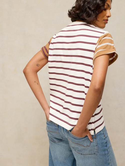 Gestreiftes T-Shirt Gina - Ivory Mlt - 52 Bild 4