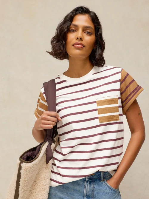 Gestreiftes T-Shirt Gina - Ivory Mlt - 52 Bild 2