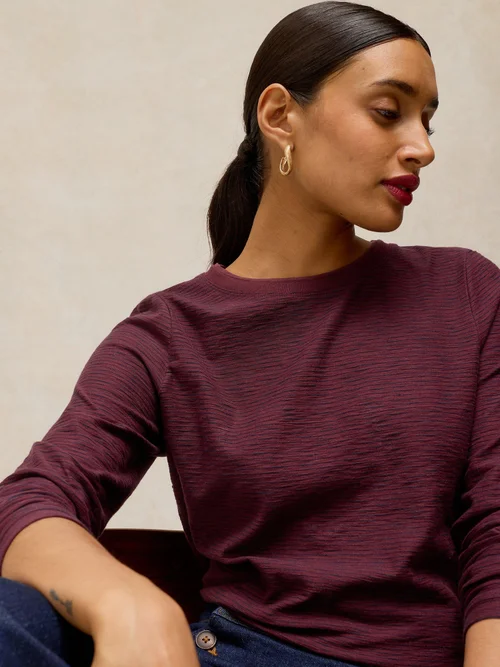 Longsleeve Clara mit Struktur - Plum Mlt - 46 Bild 2