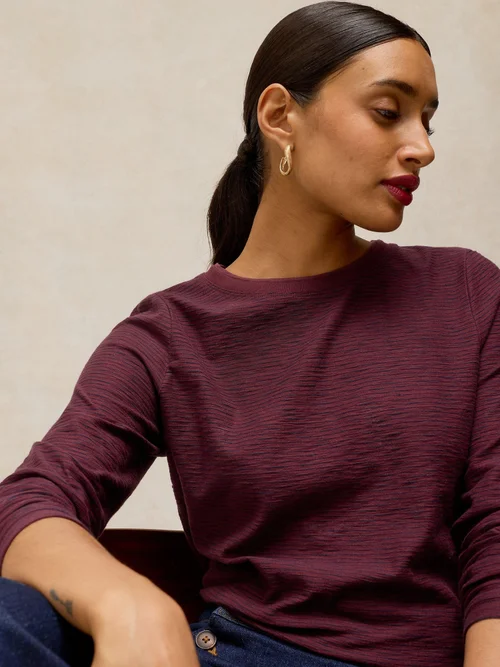 Gestreiftes Langarmshirt Clara - Plum Mlt - 52 Bild 2