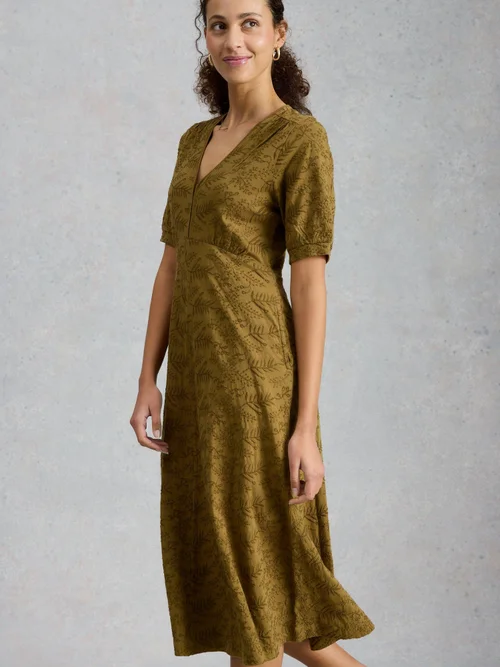 Besticktes Jerseykleid Megan - Khaki Grn - 52/R Bild 3