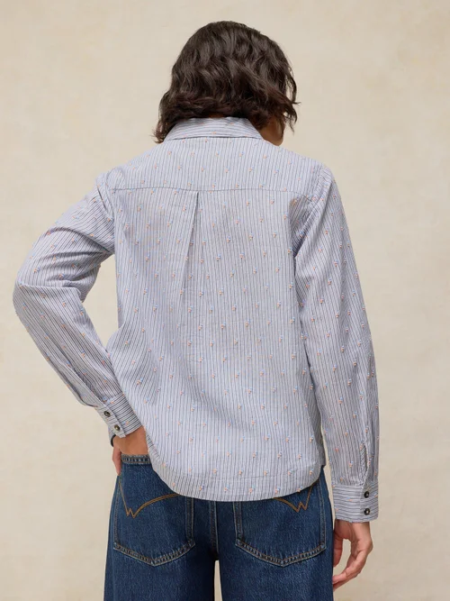 Bluse Libby aus Bio-Baumwolle - Blue Mlt - 52 Bild 4
