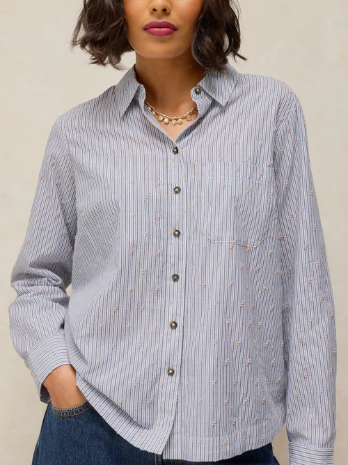 Bluse Libby aus Bio-Baumwolle - Blue Mlt - 52 Bild 3