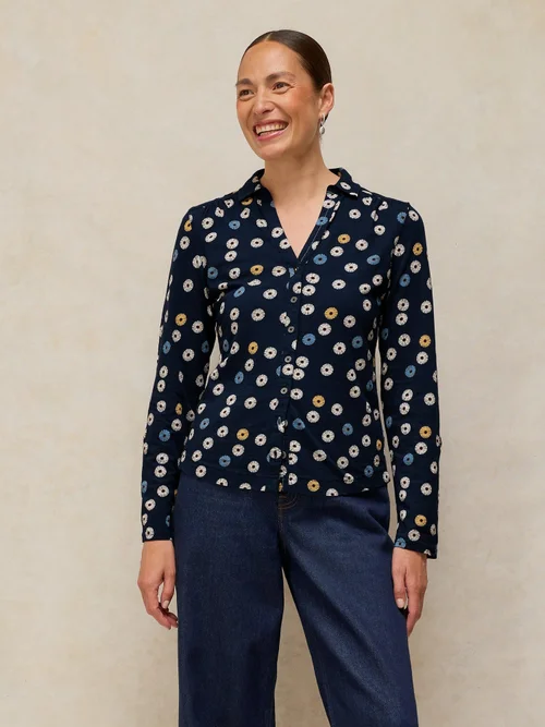 Jerseybluse Annie - Navy Pr - 52 Bild 3