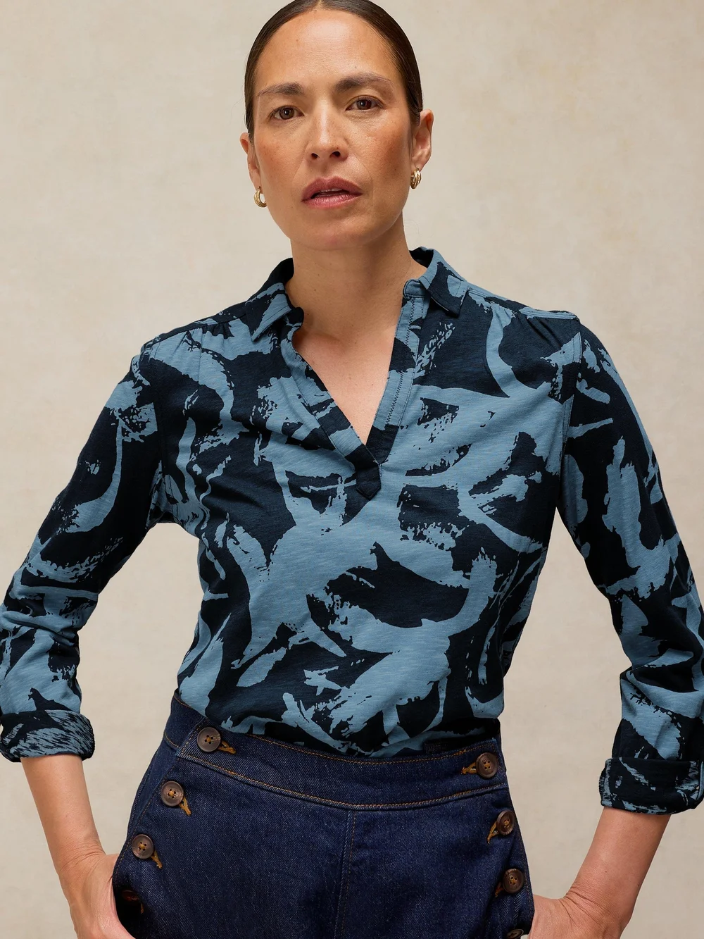 Bluse Allie - Blue Pr - 48 Bild 1