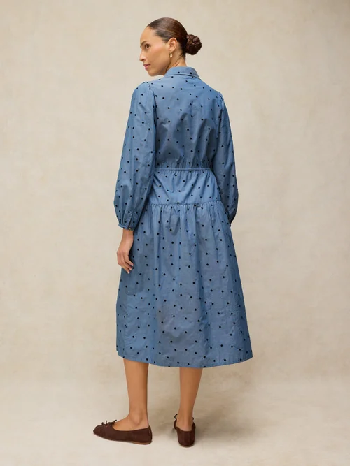 Besticktes Kleid Elsie - Chamb Blue - 46/R Bild 4