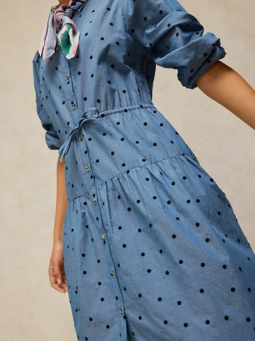 Besticktes Kleid Elsie - Chamb Blue - 46/R Bild 3
