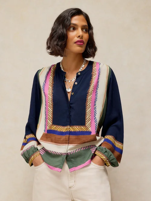 Bedrucktes Top Lana - Navy Pr - 48/R Bild 3