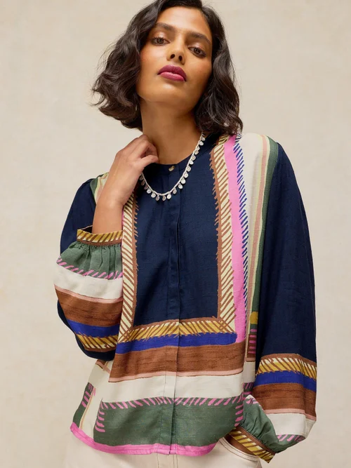 Bedrucktes Top Lana - Navy Pr - 48/R Bild 1