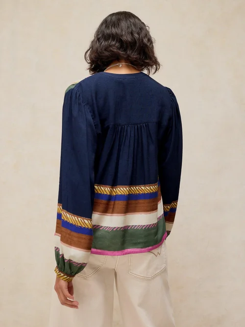 Bedrucktes Top Lana - Navy Pr - 48/R Bild 4
