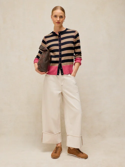 Gestreifte Strickjacke Lois - Navy Multi - 48 Bild 2