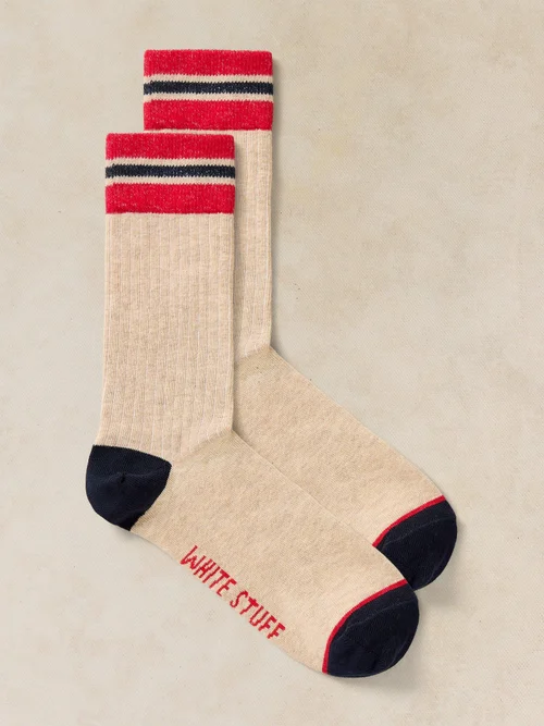 Rippensocken mit Streifen - Nat Mlt - 44-46 Bild 1