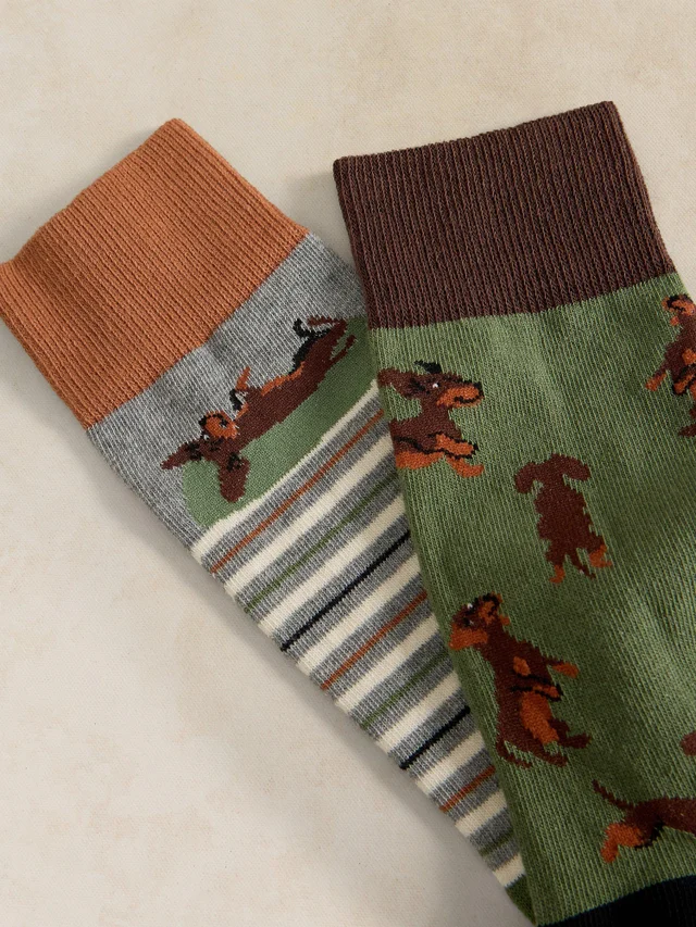 2-er Pack Socken Dackelmotiv