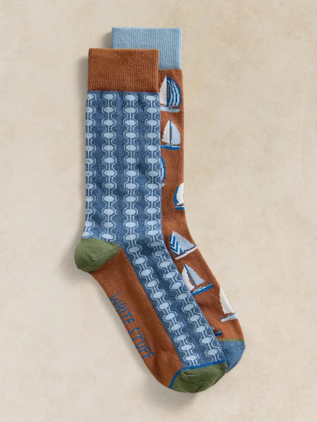 2-er Pack Socken Segelmotiv